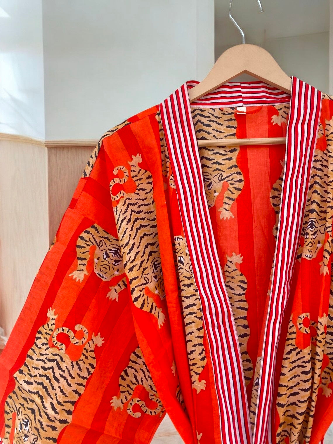Bohemian Cotton Block Printed Kimono Robe | Women’s Handmade Summer Kimono