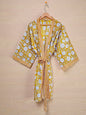 Women’s Cotton Block Print Kimono | Handmade Lightweight Boho Robe