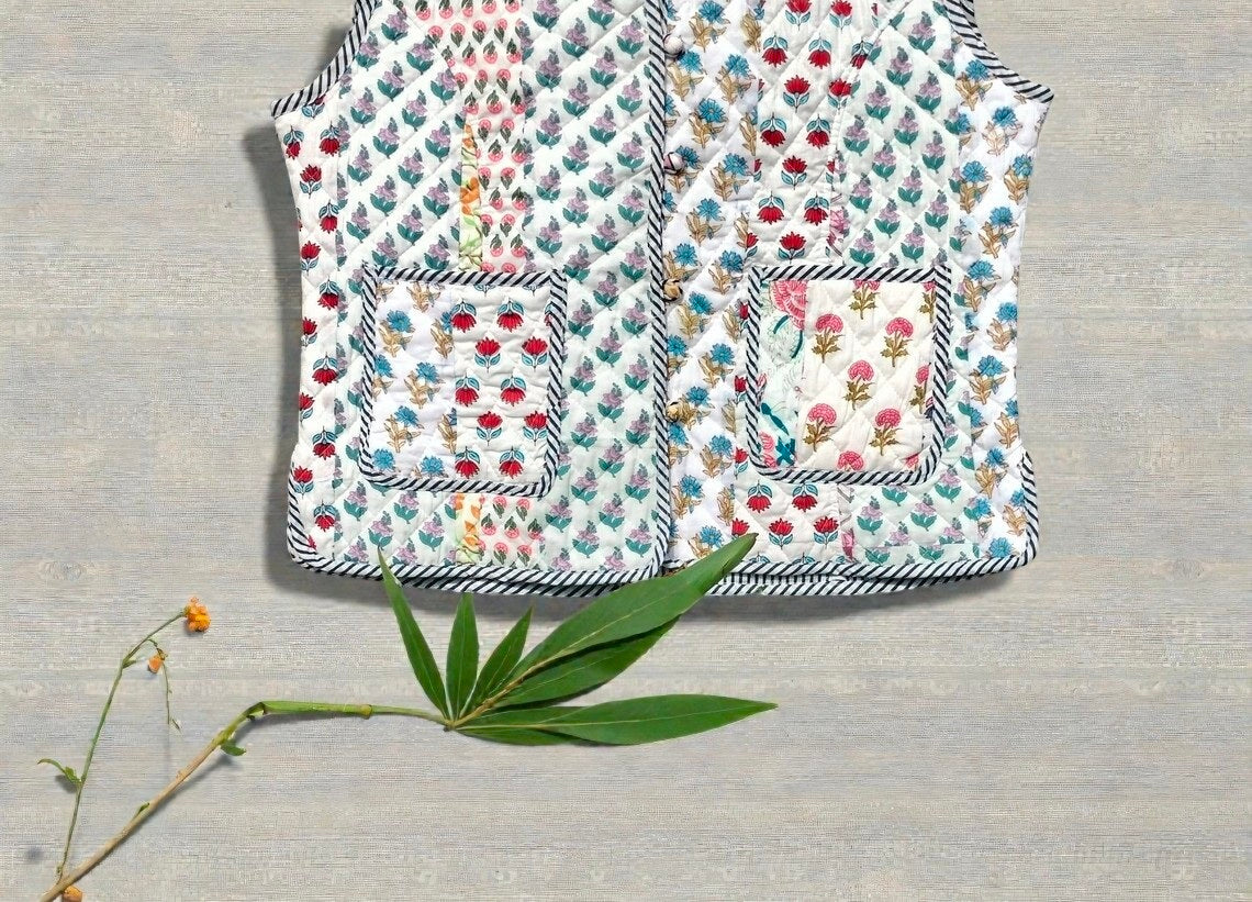 Handmade Block Print Cotton Jacket Reversible Boho Coat