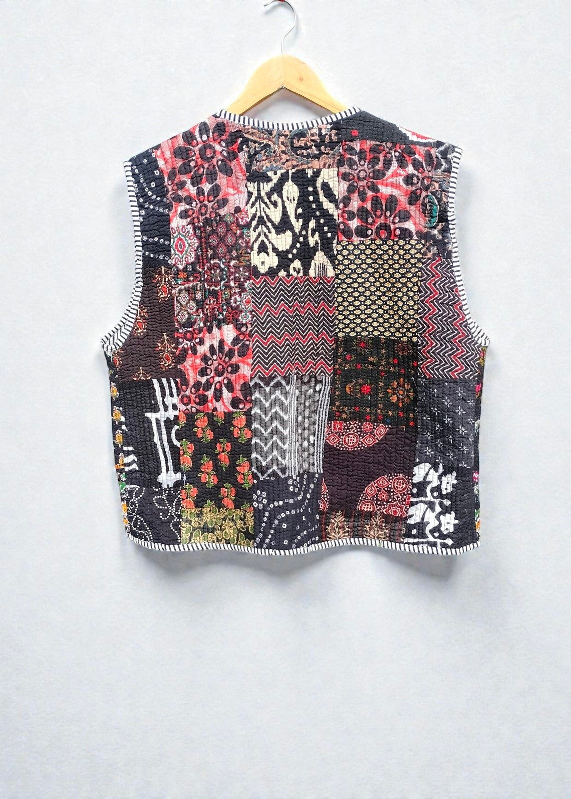 Handmade Indian Block Print Patchwork Cotton Quilted Jacket