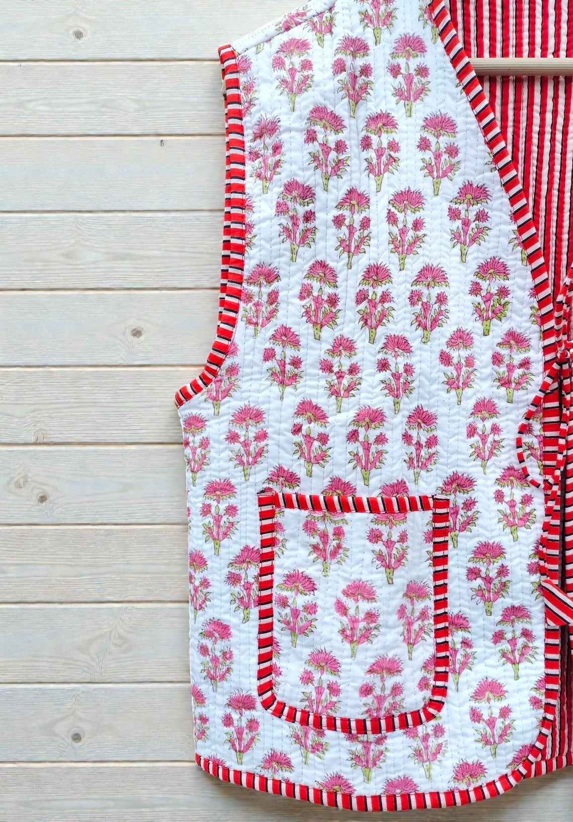Handmade Quilted Cotton Jacket Reversible Coat