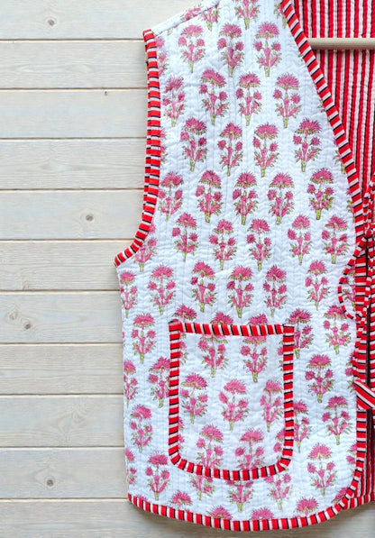 Handmade Quilted Cotton Jacket Reversible Coat