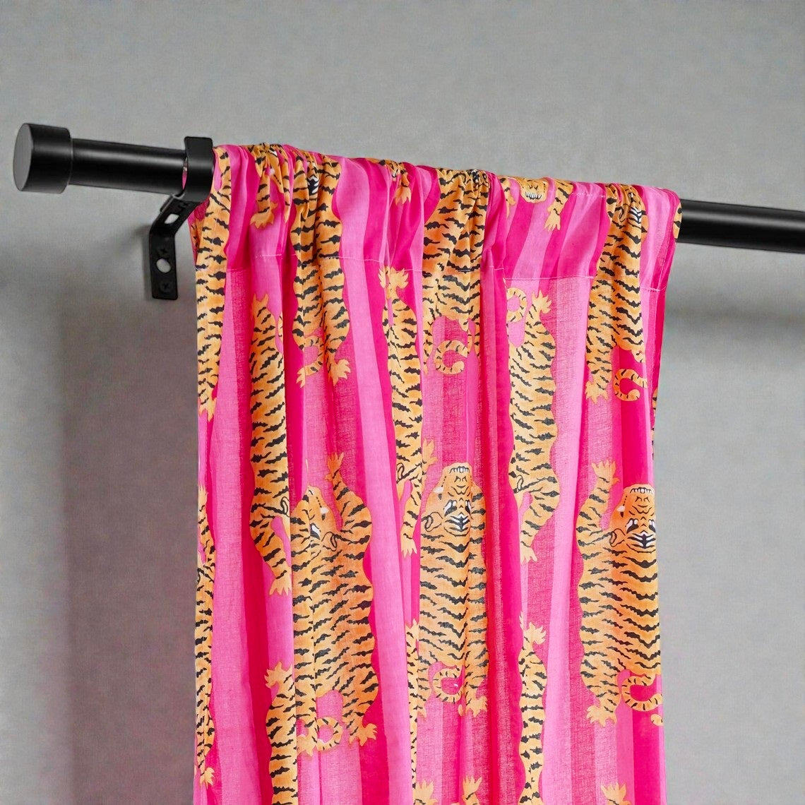 100% Cotton Block Printed Curtains – Handmade Floral Window Panels