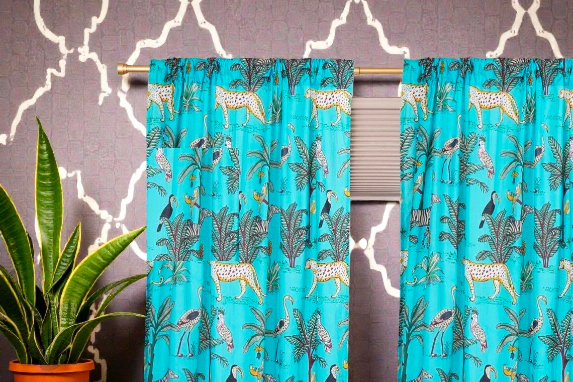 Ethnic Indian Block Print Curtains – 100% Cotton Window Panels