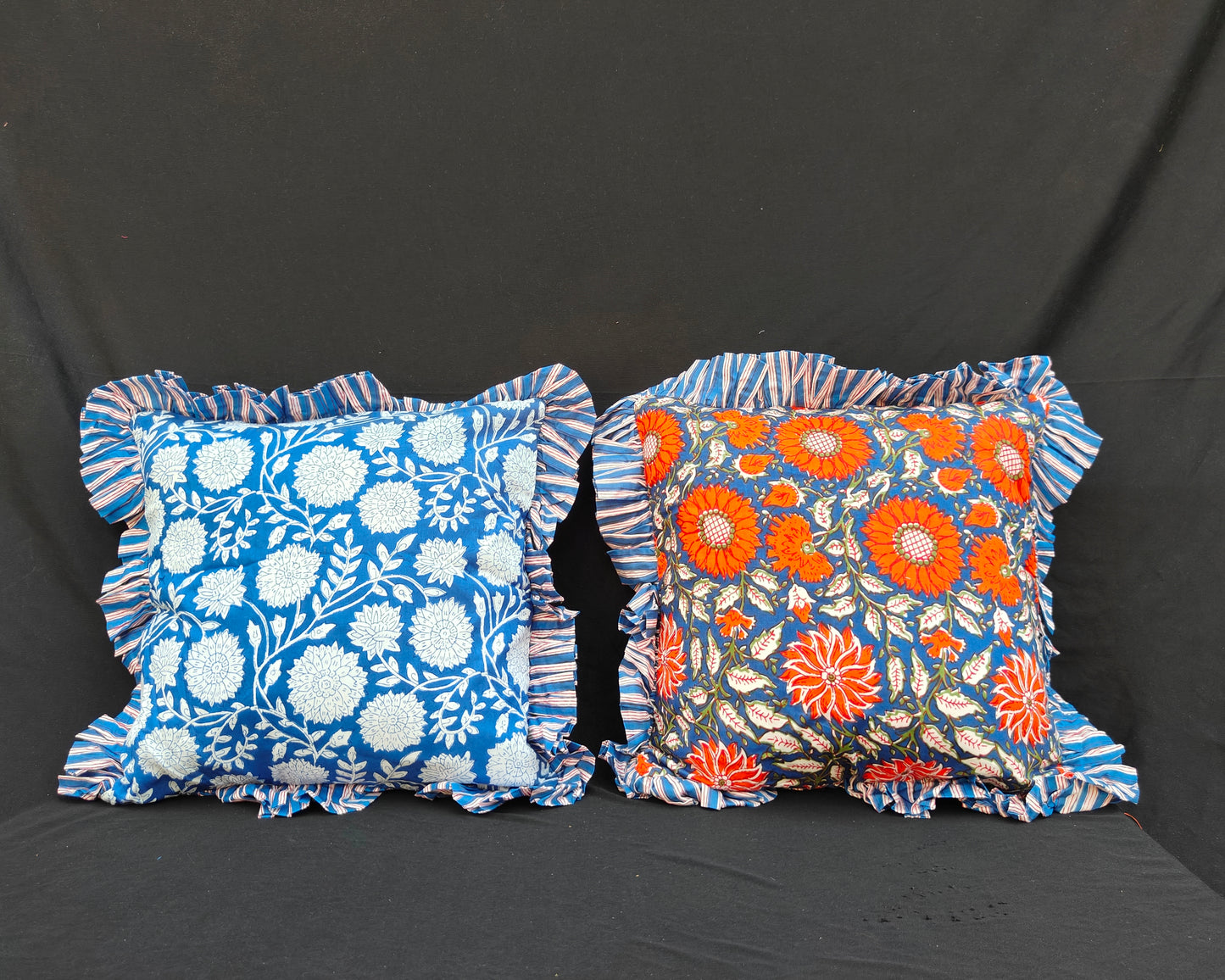 Hand Block Decorative Cushion Pillow Cover Cushion Case Pack Of 2