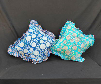 Indian Hand Block Decorative Cushion Cover Cotton Sofa Decorative Cushion Pillow Cover Cushion Case Pack Of 2