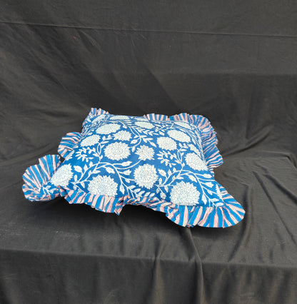 Indian Hand Block Decorative Hand Made Cotton Throw/Pillow Cushion Covers (16 X 16 Inches) Pack Of 2