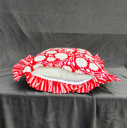 Indian Hand Block Decorative Hand Made Cotton Throw/Pillow Cushion Covers (16 X 16 Inches) Pack Of 2