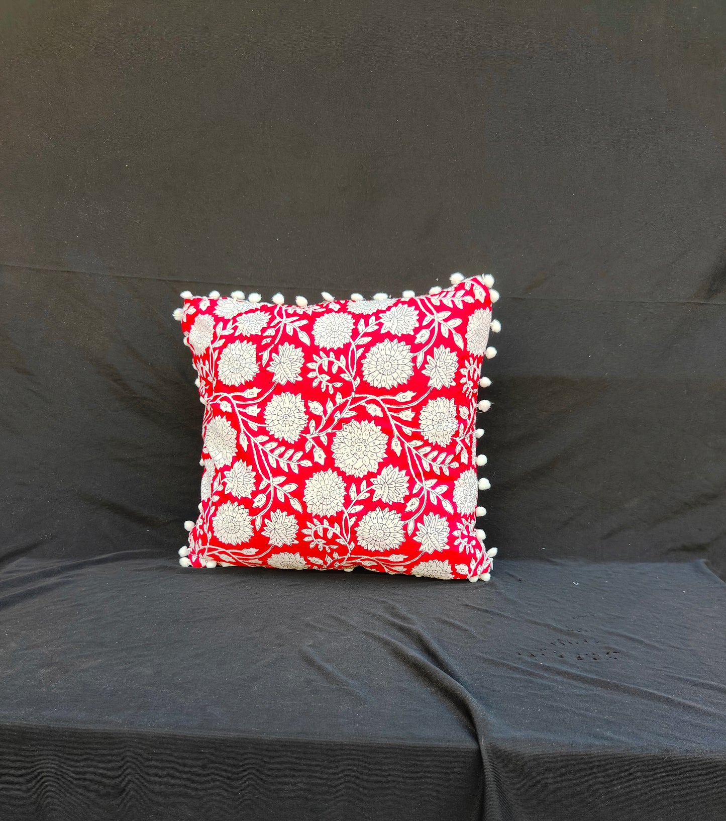 Indian Hand Block Cotton Cushion Cover 16" X 16" Inch Pillow Cover Pack Of 2