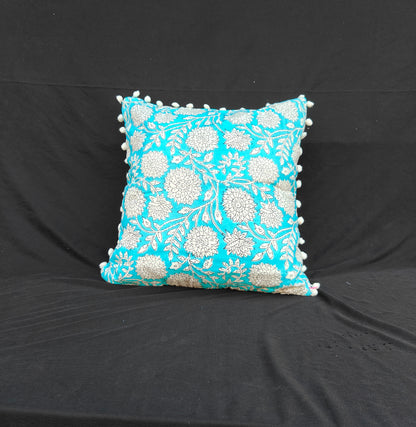 Indian Hand Block Cotton Cushion Cover 16" X 16" Inch Pack Of 2