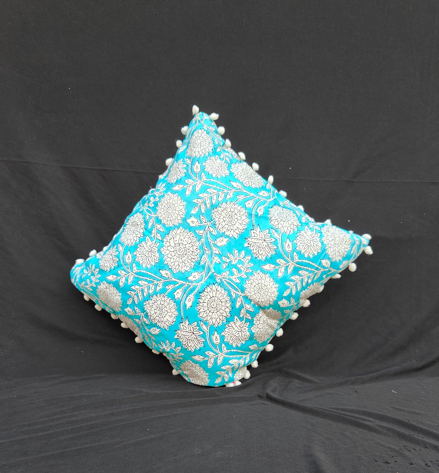 Indian Hand Block Cotton Cushion Cover 16" X 16" Inch Pack Of 2