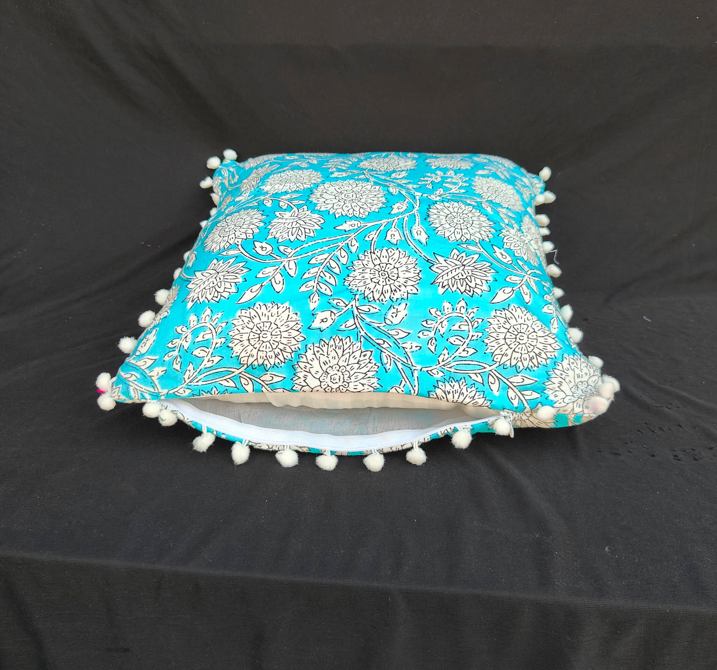 Indian Hand Block Cotton Cushion Cover 16" X 16" Inch Pack Of 2