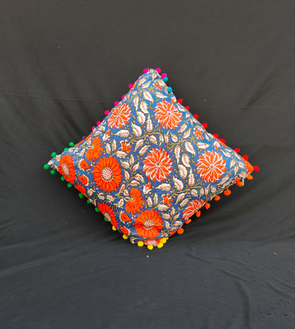 Indian Hand Block Cotton Cushion Cover 16" X 16" Inch Pillow Cover Pack Of 2