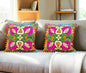 Embroidered Handmade Cotton Cushion Cover 16" X 16" Inch Pack Of 2