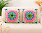 Decorative Hand Made Cotton Throw/Pillow Cushion Covers (16 X 16 Inches) Pack Of 2