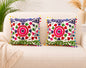 Embroidered Cotton Cushion Cover 16" X 16" Inch Pillow Cover Pack Of 2