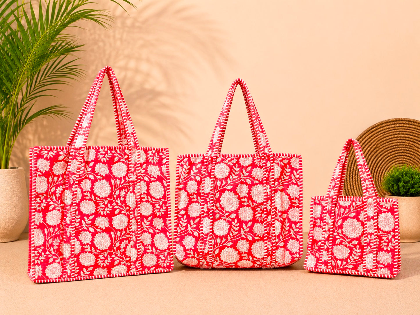 Luxury Quilted Tote – Elegant Handmade Cotton Bag