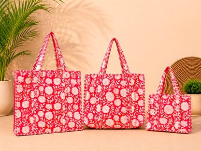 Luxury Quilted Tote – Elegant Handmade Cotton Bag