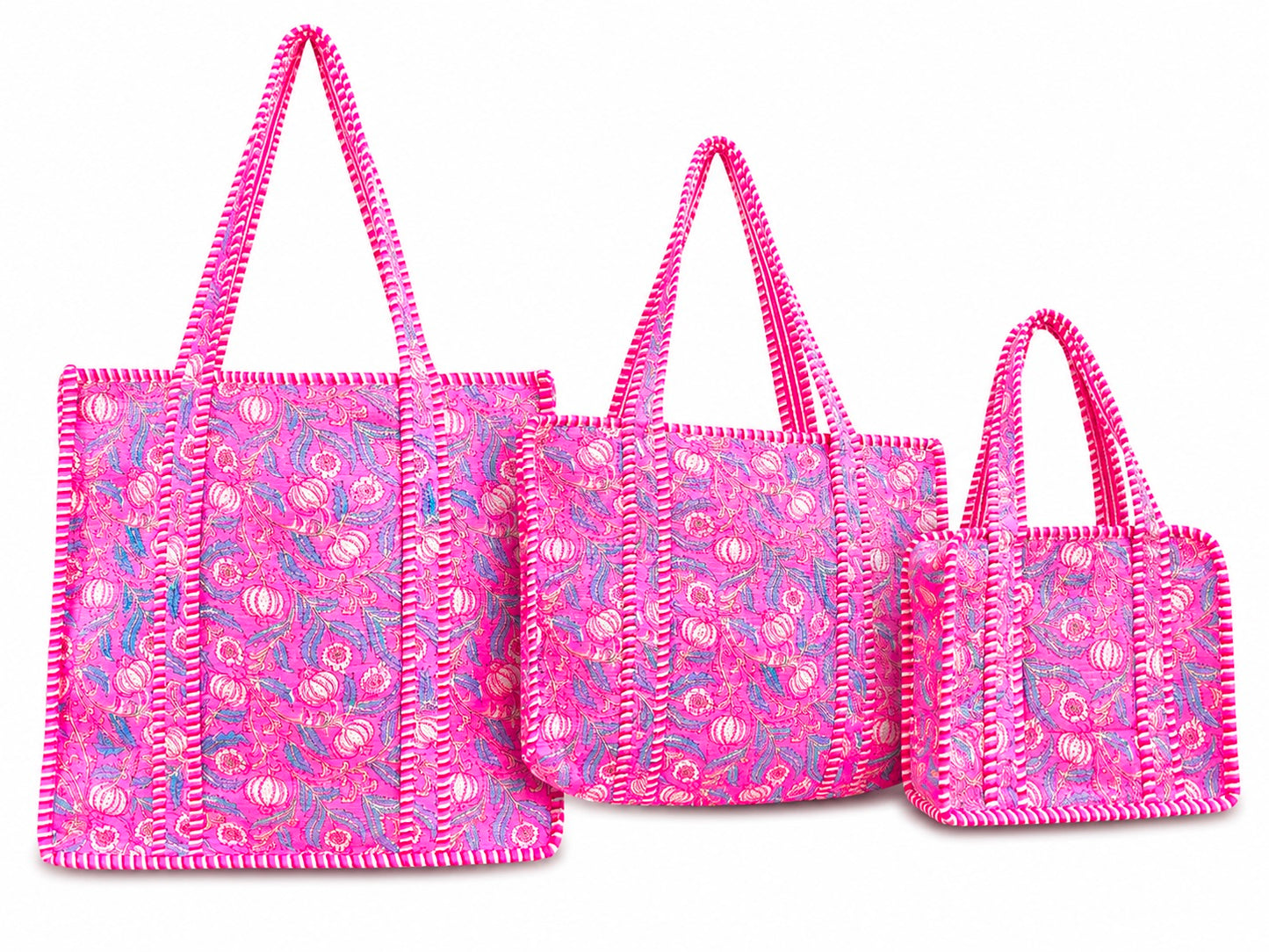 Quilted Shopper Tote – Reusable Handmade Cotton Bag