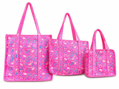 Quilted Shopper Tote – Reusable Handmade Cotton Bag