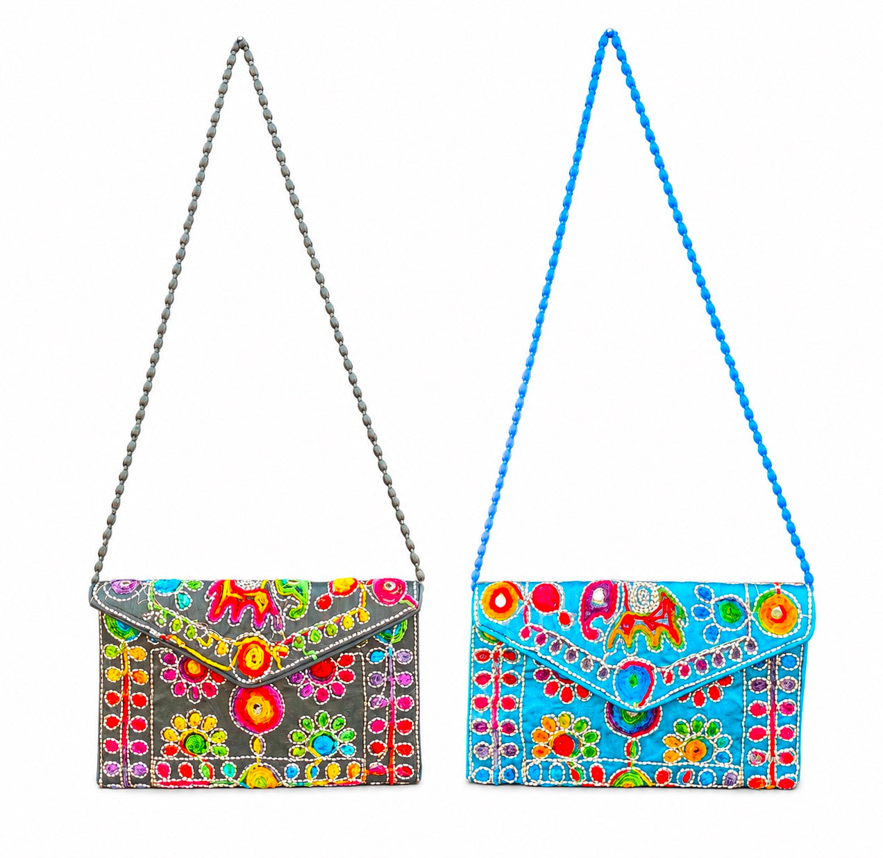 Traditional Indian Clutch Bag, Set Of 2 Handcrafted Embroidered Purse for Special Occasions