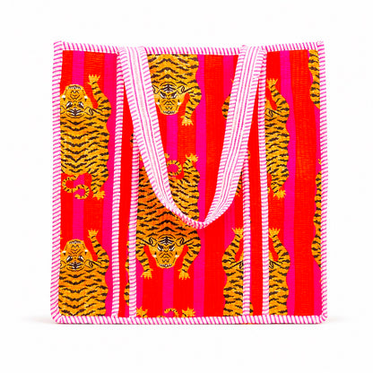 Set Of 2 Cotton Quilted Tote Bag With Matching Embroidery Pouch, Handmade Floral Handbag, Reusable Shopping Tote
