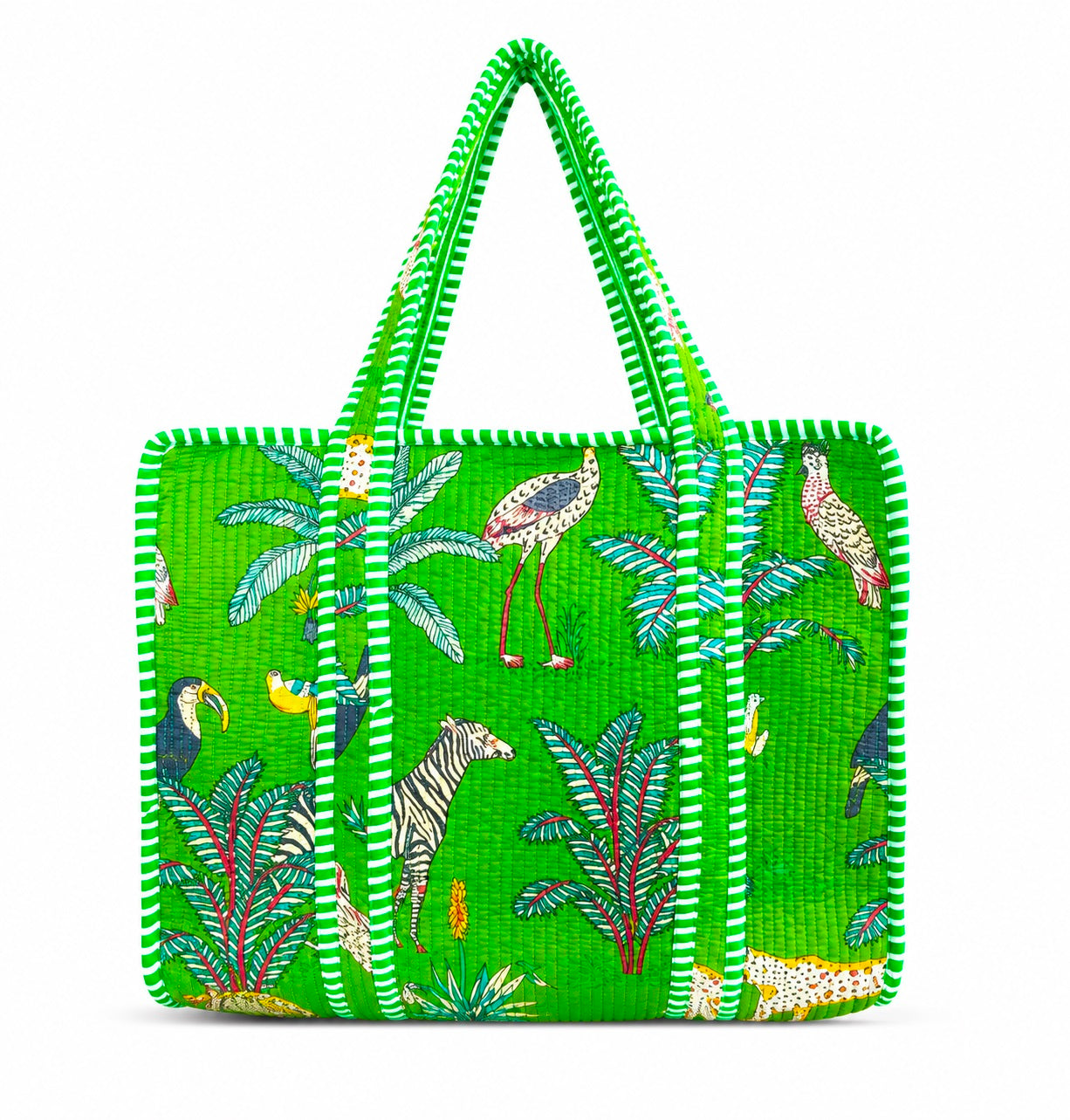 Print Quilted Cotton Tote Bag With Embroidered Clutch, Boho Shoulder Bag, Gift for Mom