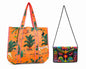 Floral Embroidered Quilted Tote Bag, Cotton Shoulder Bag With Matching Clutch Purse, Handmade Gift for Her