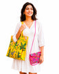 Quilted Cotton Tote & Embroidery Clutch Set, Handmade Floral Purse, Travel Bag, Eco Friendly Shopping Tote Set Of 2 Pc