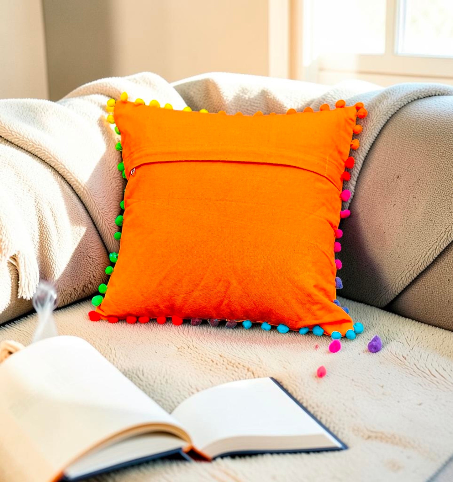 Embroidered Cushion Cover Cotton Sofa Decorative Cushion Pillow Cover Cushion Case 16" X 16" Inch Pack Of 2