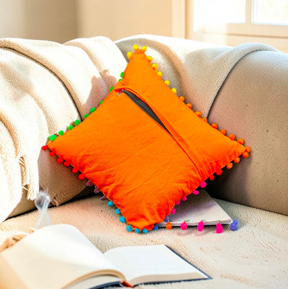 Embroidered Cushion Cover Cotton Sofa Decorative Cushion Pillow Cover Cushion Case 16" X 16" Inch Pack Of 2
