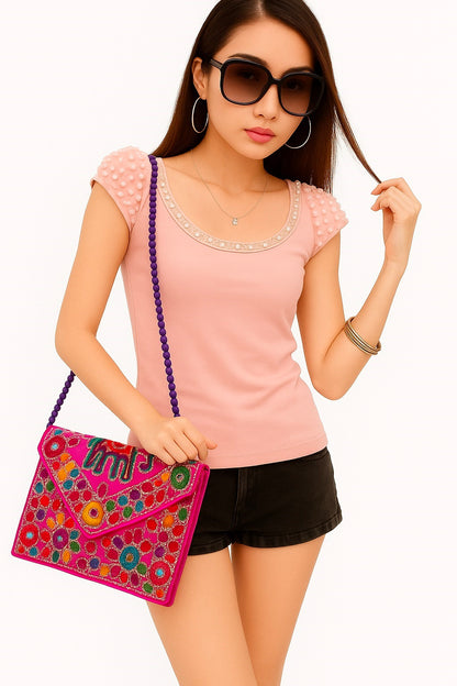 Indian Clutch Bags Sling Bags Cross Body Bags for Women 30X20 Cm
