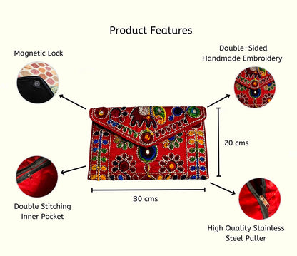 Handmade Clutch Bags Sling Bags Cross Body Bags for Women 30X20 Cm