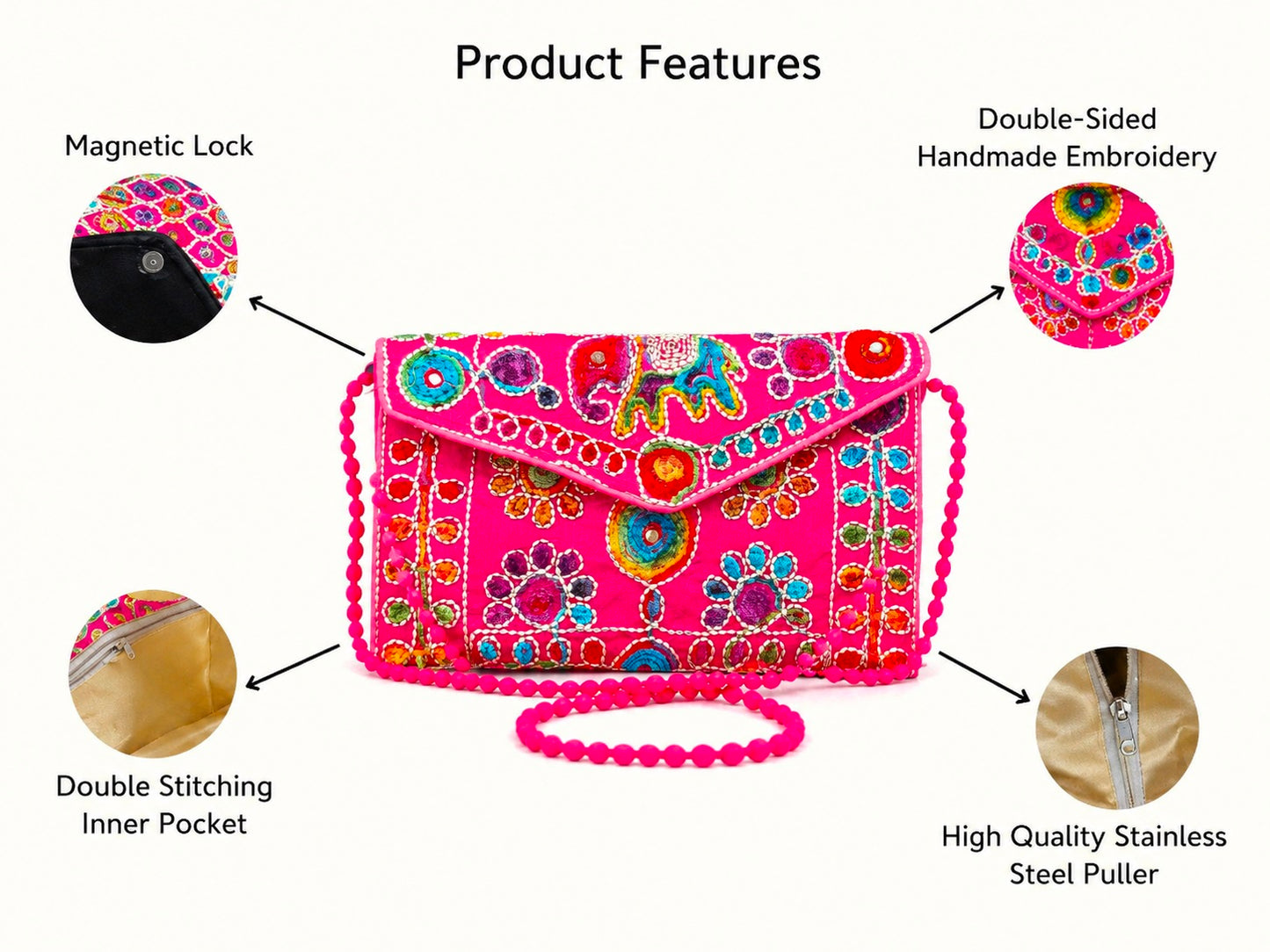Quilted Cotton Tote & Embroidery Clutch Set, Handmade Floral Purse, Travel Bag, Eco Friendly Shopping Tote Set Of 2 Pc