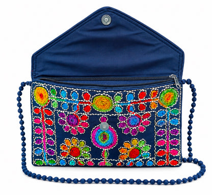 Designer Indian Clutch Purse, Handcrafted Embroidered Evening Bag for Women & Girls