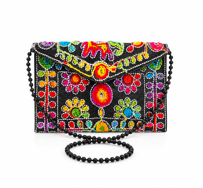 Floral Embroidered Quilted Tote Bag, Cotton Shoulder Bag With Matching Clutch Purse, Handmade Gift for Her