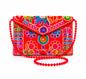 Boho Embroidered Clutch, Handmade Designer Purse for Women, Festive Bag