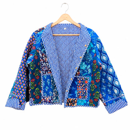 Handmade PatchworkCotton Quilted Women’s Jacket – Reversible Ethnic Winter Wear