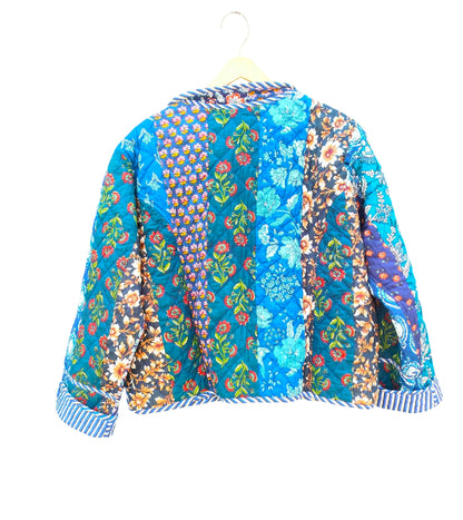 Handmade PatchworkCotton Quilted Women’s Jacket – Reversible Ethnic Winter Wear