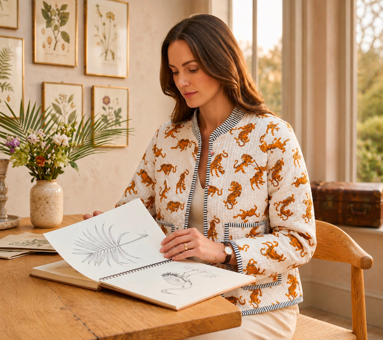 Hand Printed Cotton Quilted Women’s Jacket – Reversible Ethnic Winter Wear
