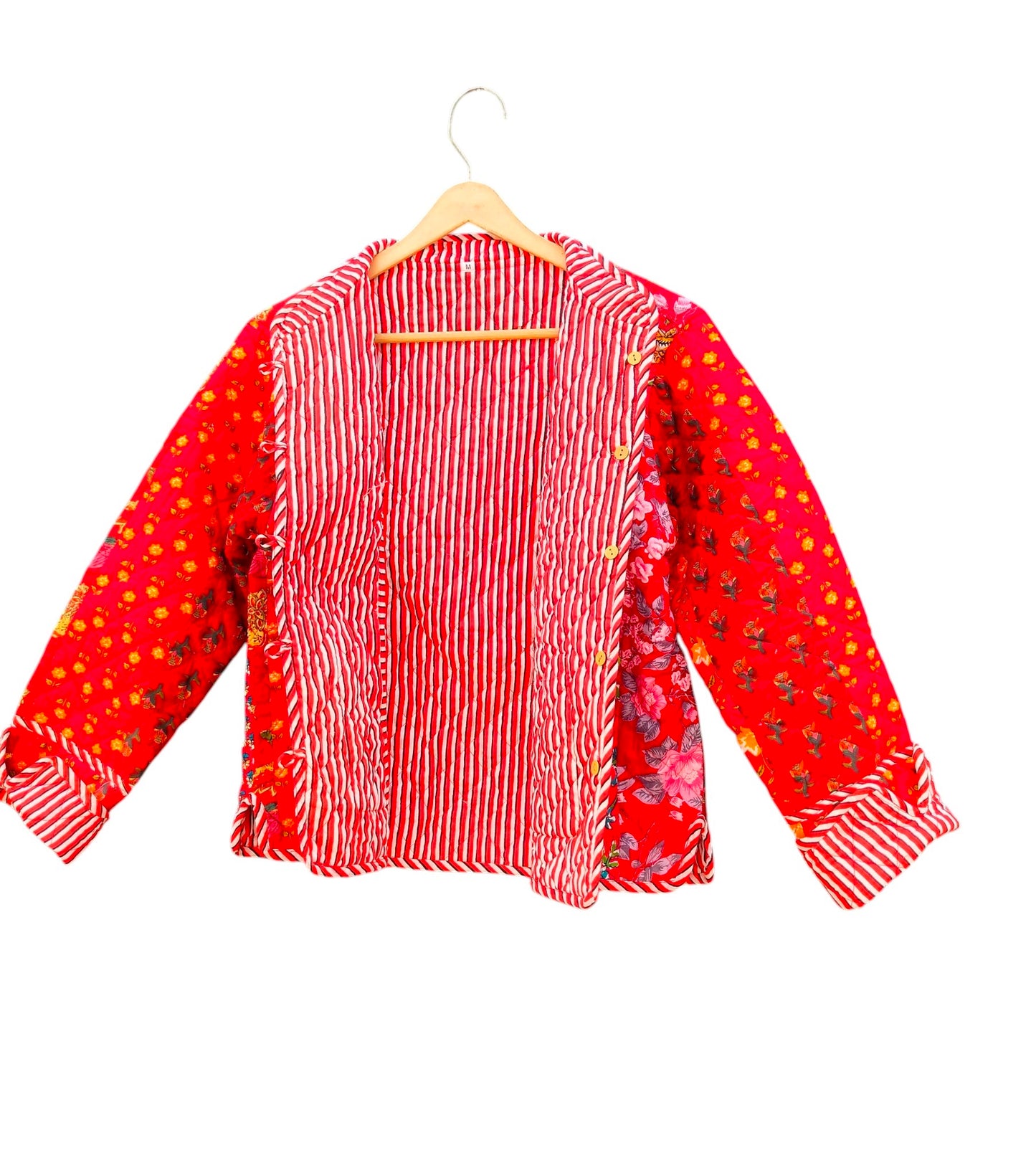 Patchwork Hand Block Print Quilted Jacket – Pure Cotton Winter Wear