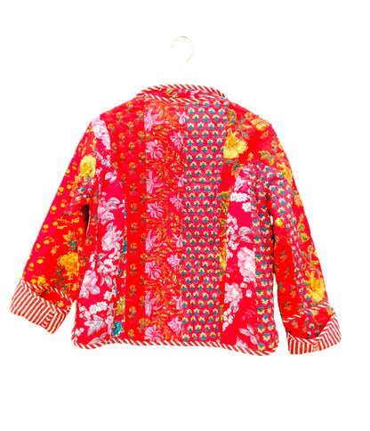 Patchwork Hand Block Print Quilted Jacket – Pure Cotton Winter Wear