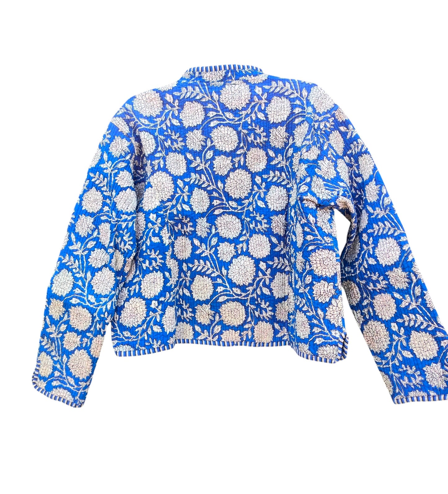 Indian Cotton Quilted Jacket for Women – Hand Block Printed & Reversible