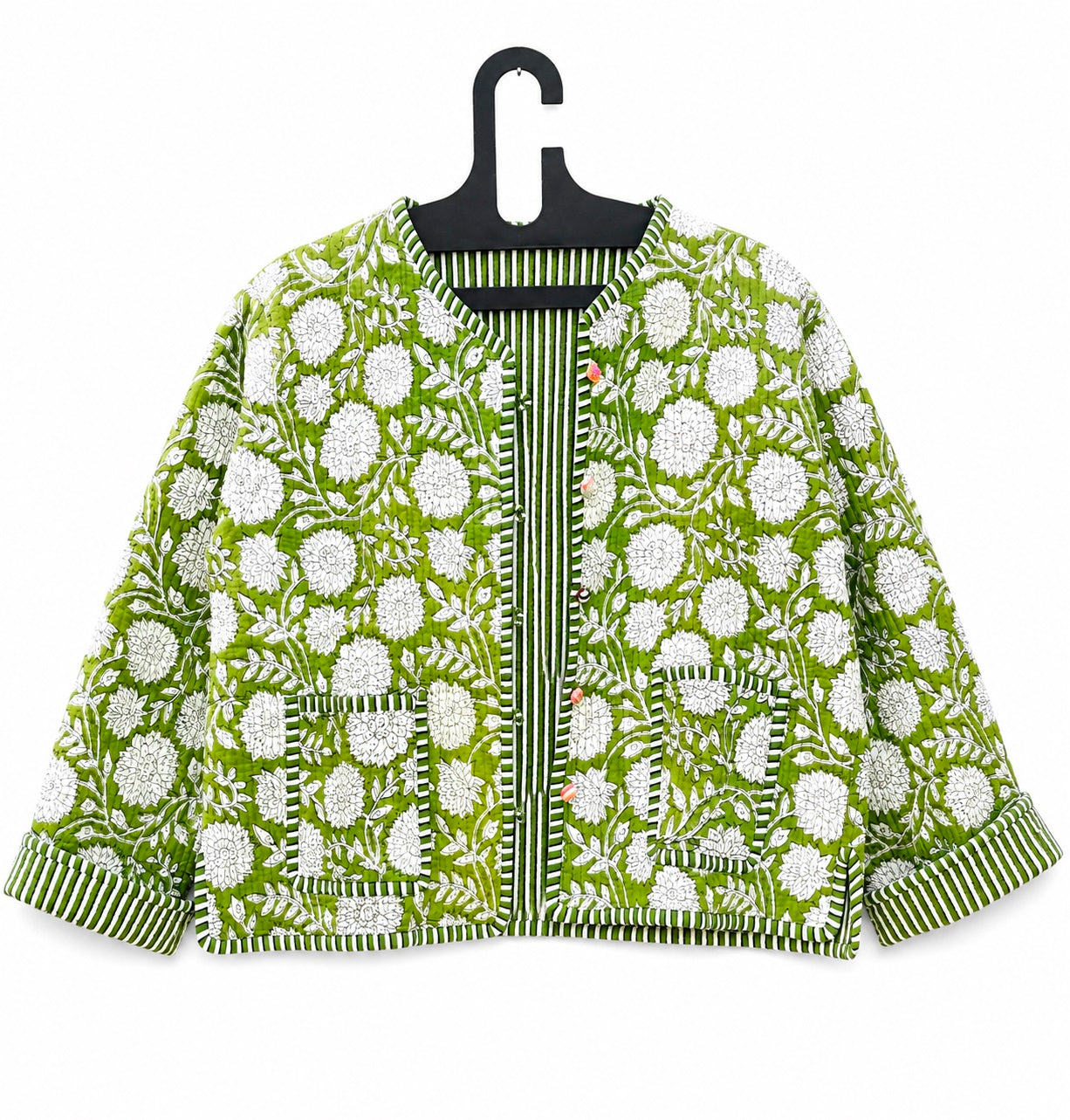 Handcrafted Cotton Quilted Block Print Jacket – Boho Reversible Fashion