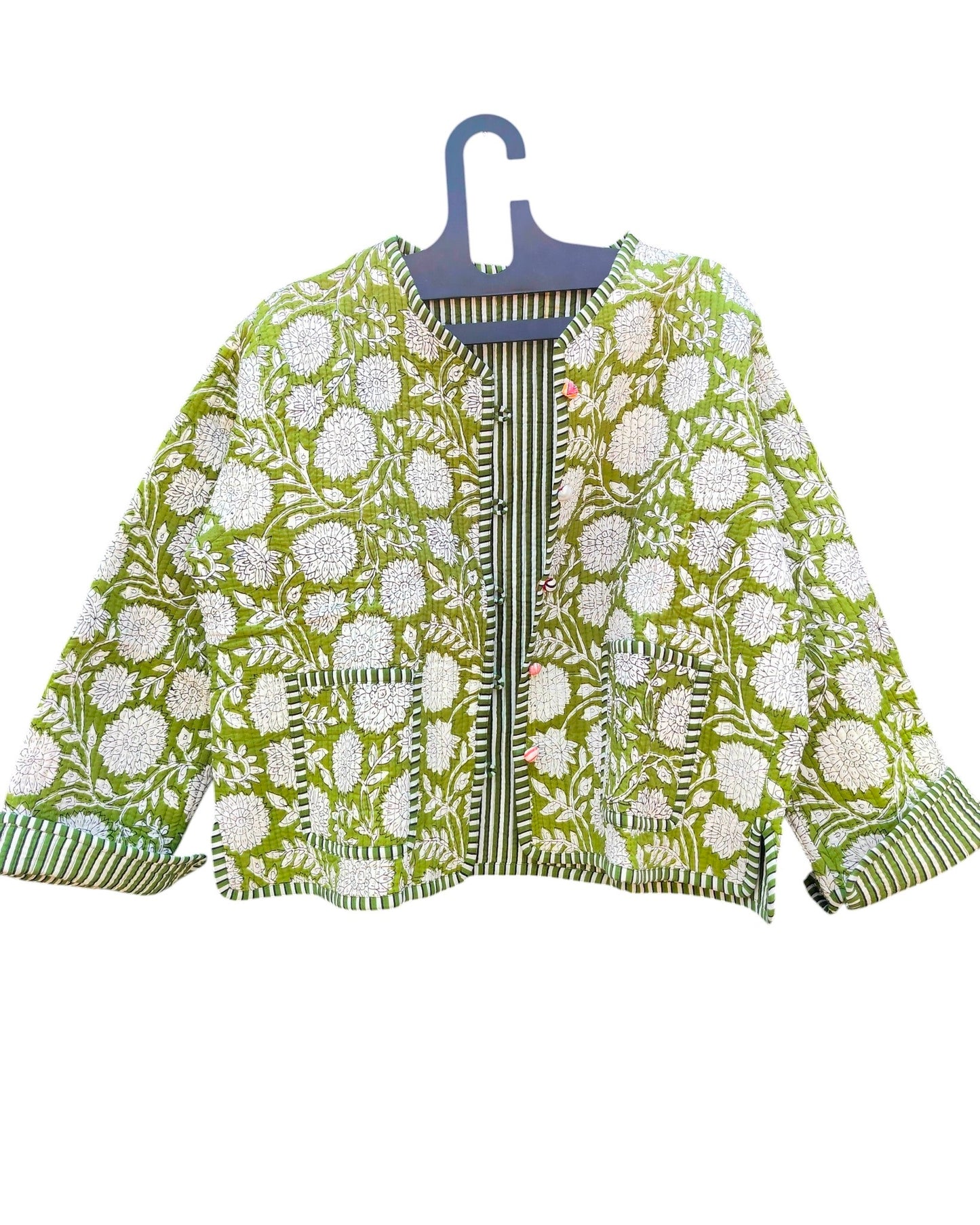 Handcrafted Cotton Quilted Block Print Jacket – Boho Reversible Fashion