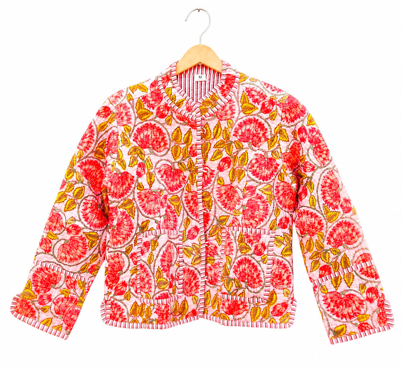 Women’s Handmade Cotton Quilted Jacket – Block Print Artwear