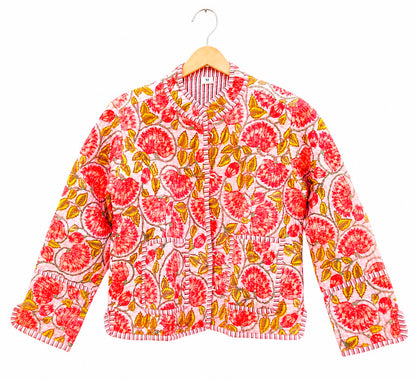 Women’s Handmade Cotton Quilted Jacket – Block Print Artwear