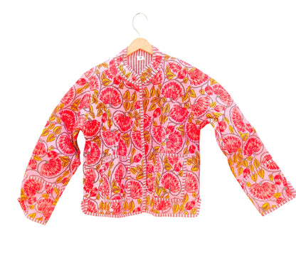 Women’s Handmade Cotton Quilted Jacket – Block Print Artwear