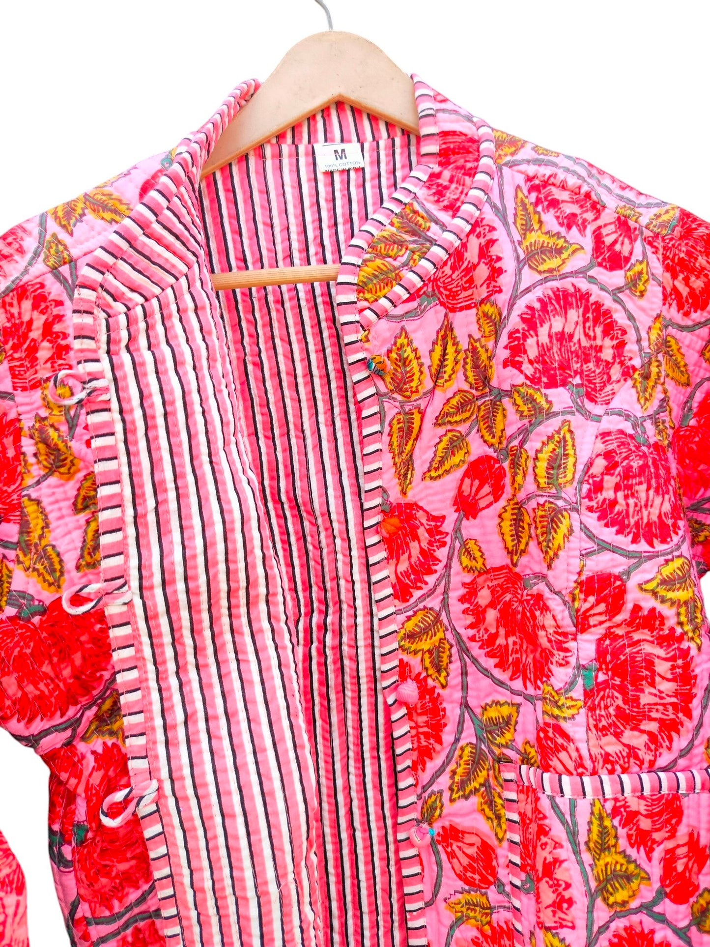 Women’s Handmade Cotton Quilted Jacket – Block Print Artwear