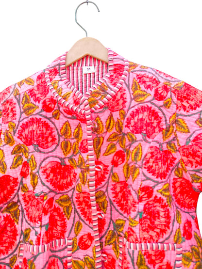 Women’s Handmade Cotton Quilted Jacket – Block Print Artwear